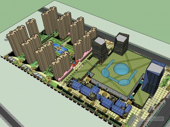 国外综合建筑设计资料下载-高端综合建筑SketchUp模型下载