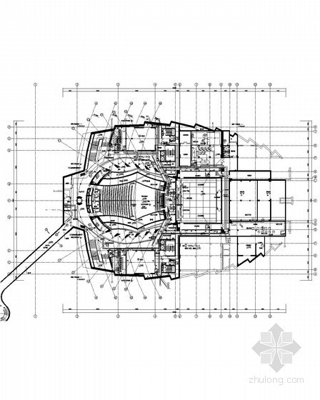 [浙江]某剧院给排水全套施工图纸-排水平面图 