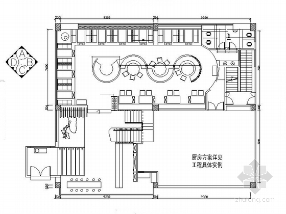 火锅室内装修施工图资料下载-[福建]传统气息时尚火锅店室内装修CAD施工图（含效果）