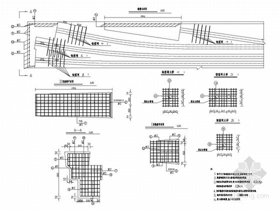 平法三维钢筋节点构造详图资料下载-分离式立交桥锚槽钢筋构造详图