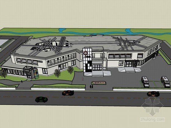 社区医院设计作业资料下载-社区医院SketchUp模型下载