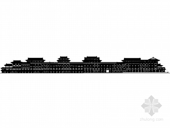 防腐木栏杆图资料下载-[四川]4层传统唐式风格商业步行街建筑施工图
