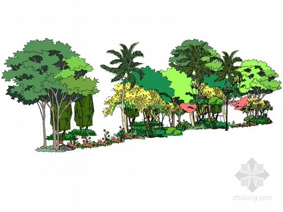 仿自然式群落种植资料下载-种植群落SketchUp模型下载