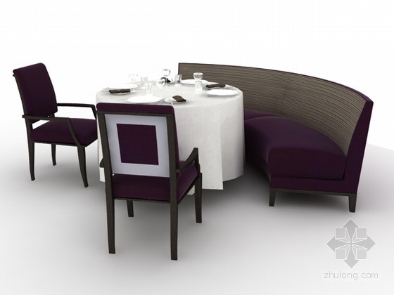 餐桌餐椅组合模型资料下载-餐桌椅组合3d模型