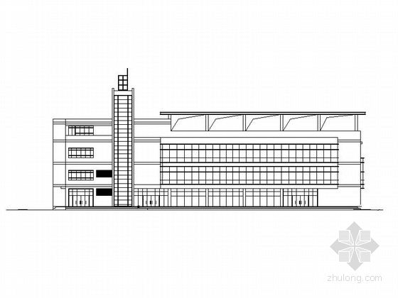 党校建筑建筑设计资料下载-[北京]某党校四层商业中心建筑施工图（含效果图）
