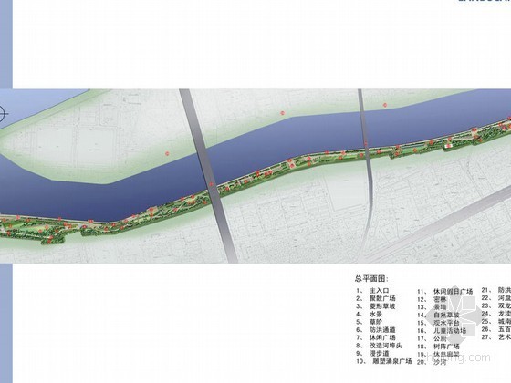 江堤景观打造资料下载-[金华]江堤滨水空间景观设计方案