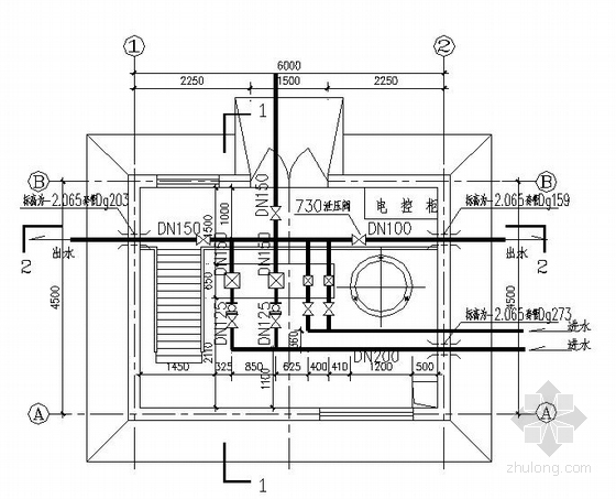消防水泵房泵站资料下载-某工程消防泵房给排水设计图