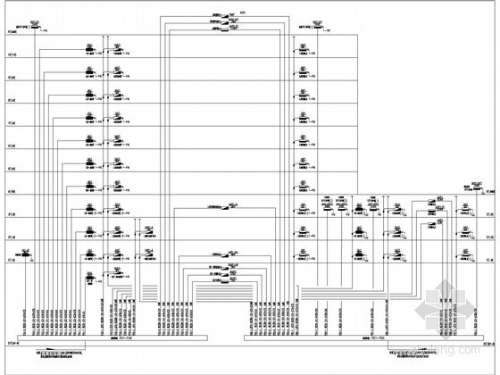 [安徽]机关办公楼全套电气施工图纸80张（知名设计院 安装大样）-配电垂直干线图 