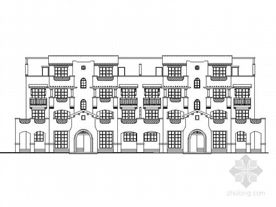 西班牙式别墅风格资料下载-[重庆]某五层西班牙式BH型 花园洋房建筑施工图（含建筑节能模型）