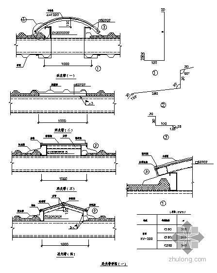 采光带建筑施工图资料下载-某网架工程采光带节点构造详图