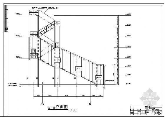 室外钢结构楼梯建筑大样资料下载-某室外楼梯建筑结构图