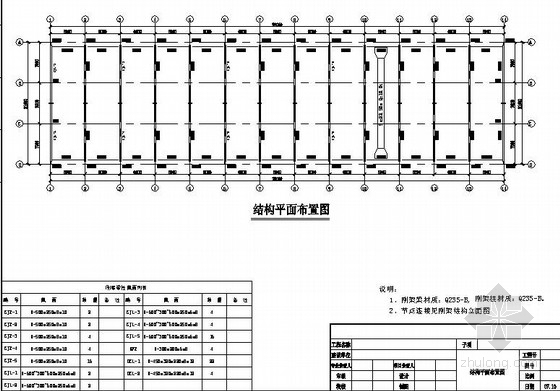 机械加工厂房CAD资料下载-10吨吊车门式钢架厂房结构施工图