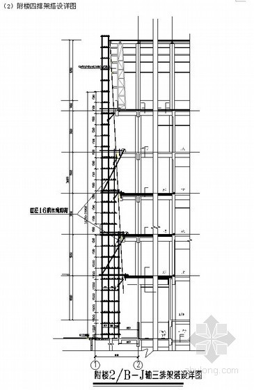 三层办公楼工程量计算书资料下载-[广东]办公楼脚手架施工方案(平面图、计算书)
