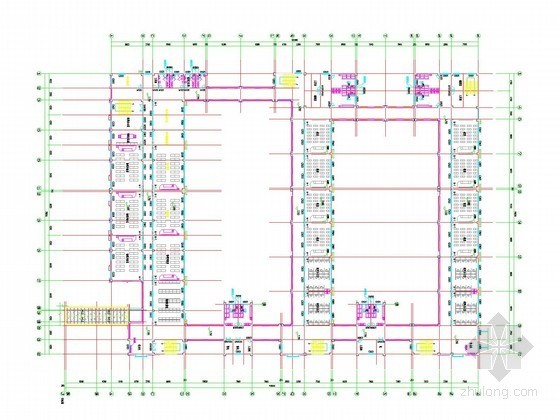 [江苏]多层教育建筑暖通系统设计施工图-三层暖通平面图 