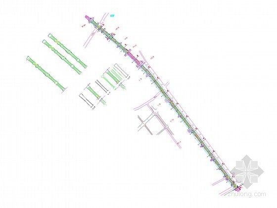 湖北省市政道路设计资料下载-[湖北]市政道路非机动车道平面图
