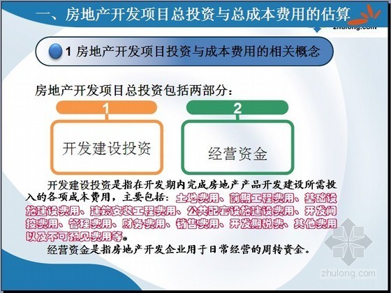 山西房地产开发投资估算资料下载-[PPT]房地产开发项目投资估算讲义（63页）