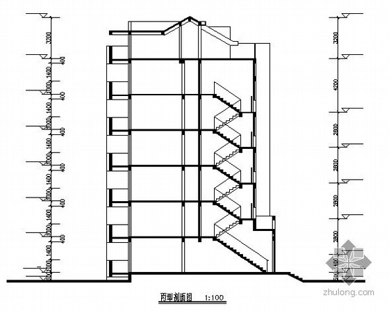 某六层坡屋面住宅楼建筑方案图-2