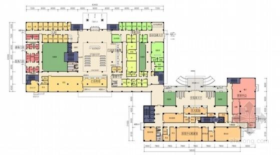 [拉萨]花园式当代藏式风格市级人民医院建筑设计方案文本-花园式当代藏式风格市级人民医院建筑平面图