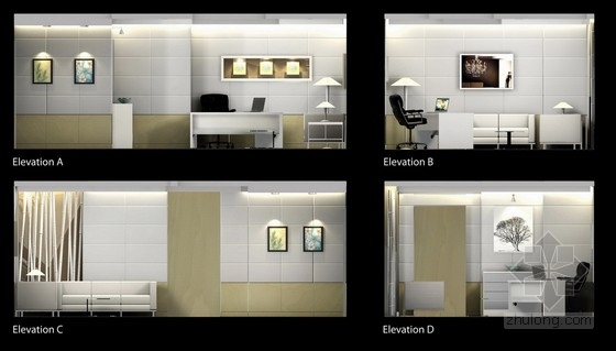 [香港]特色现代风格主题世博会馆设计方案馆长室立面图 