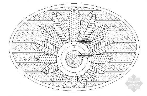 公园广场铺装详图cad资料下载-椭圆广场铺装详图