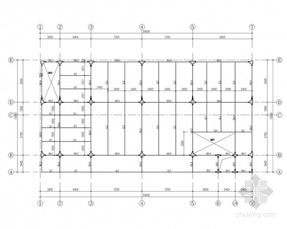 钢框架办公大楼结构施工图资料下载-[河北]六层钢框架房管所办公楼结构施工图