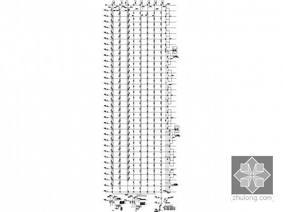 [陕西]一梯两户塔式商业住宅全套给排水施工图（压力排水）-给排水系统图