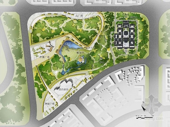 鄂尔多斯公园绿化资料下载-[鄂尔多斯]河套文化书画公园景观设计方案
