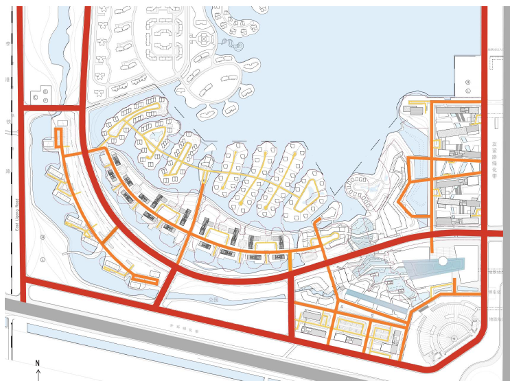 [天津]SOM卫南洼概念城市规划设计方案文本-道路系统分析图