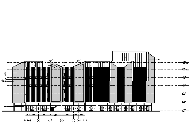 浙江建筑施工图说明资料下载-[浙江]六栋办公建筑施工图（平立剖面图）