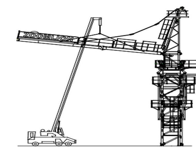 甘肃知名酒店TC7525塔吊安装专项施工方案-平衡臂安装