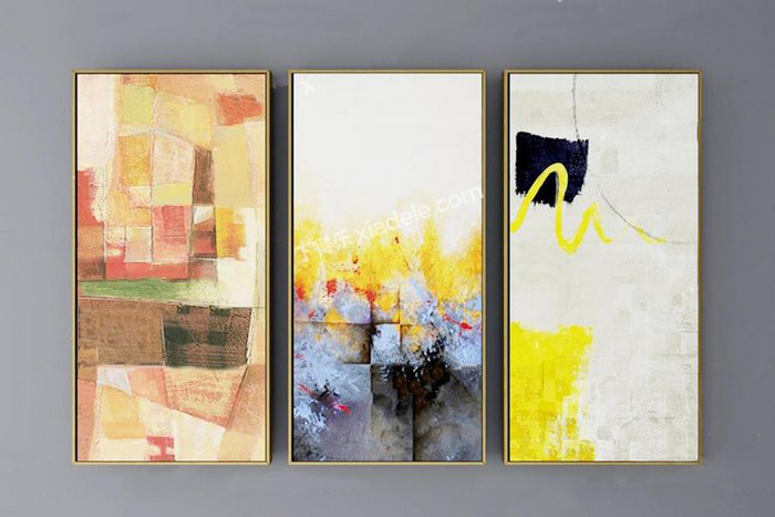 抽象风格装饰画资料下载-暖黄色系现代抽象装饰画