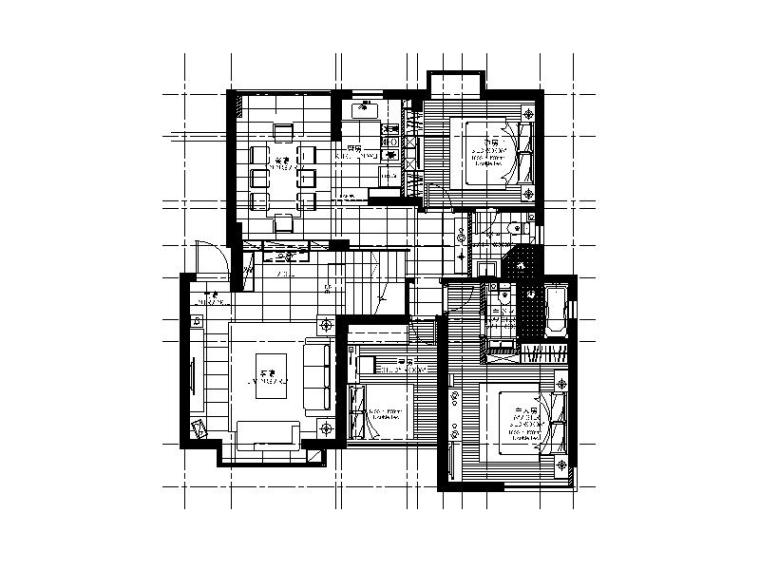 现代简约风格住宅效果图资料下载-一套现代简约风格样板房CAD施工图（含效果图）
