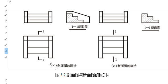 建筑工程识图教案-第三章：剖面与断面-剖面图与断面图的区别