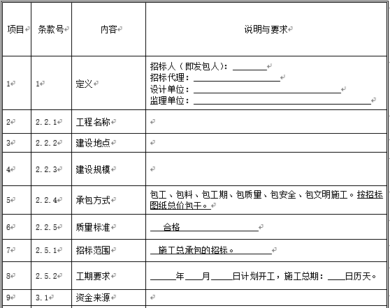 建设工程招标文件范本下载资料下载-建筑工程招标文件范本