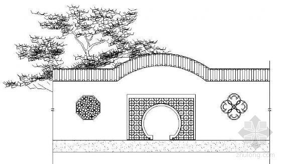 植物景墙su资料下载-古典景墙立面设计图（二）