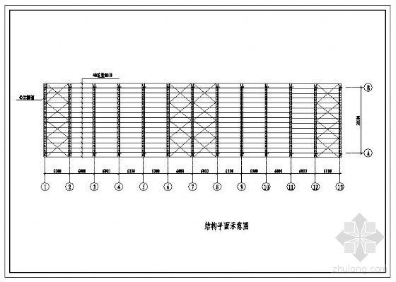 25米拱形桁架结构资料下载-某30m拱形钢管桁架方案图
