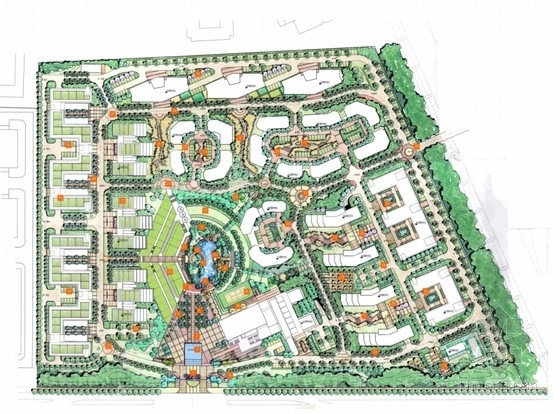 住宅区园林绿绿化资料下载-[武汉]生态住宅区景观规划设计方案