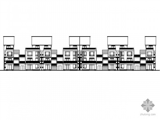 新中式联排别墅立面资料下载-[都江堰]某四层联排别墅建筑施工套图