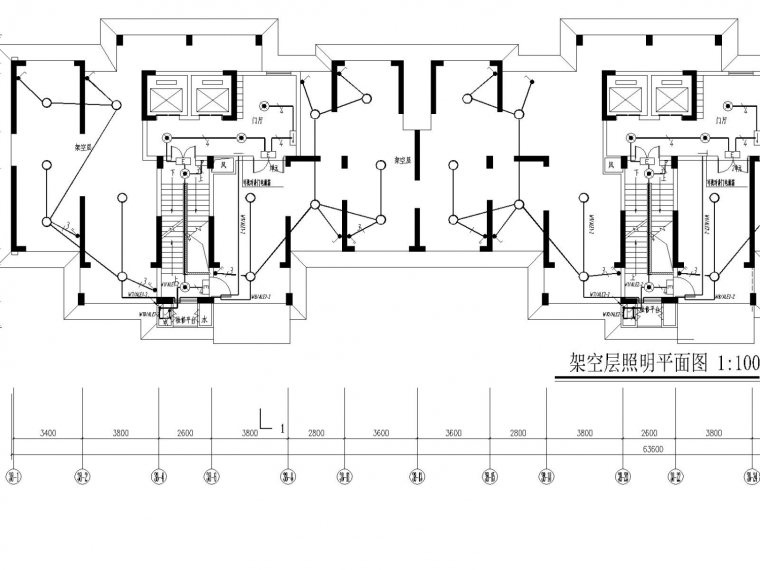 [江西]住宅小区全套电气设计施工图-架空层照明平面图.jpg