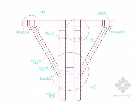 609钢管支撑节点详图-钢管支撑节点 