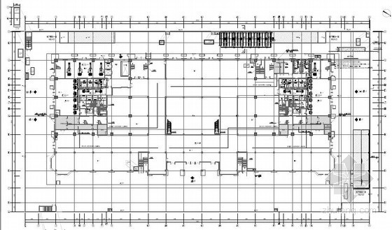 [广东]大型会展中心空调通风及防排烟系统设计施工图（含机房设计）-一层空调通风布置平面图 