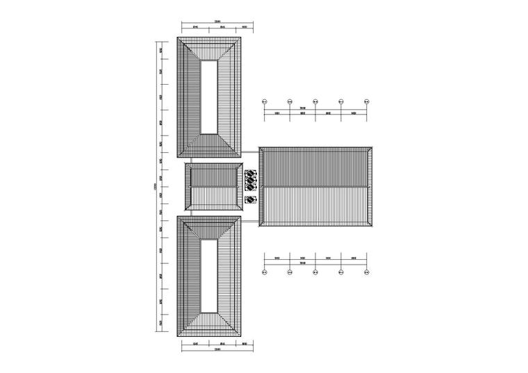 [云南]湿地度假村网球馆建筑扩初图（CAD）-网球馆屋顶平面图