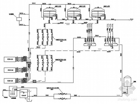 办公楼制冷站设计资料下载-某办公楼制冷机房设计图
