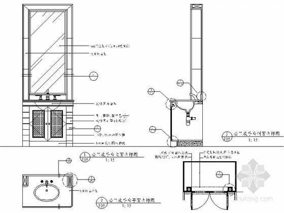 洗手台节点cad资料下载-单人洗手台详图