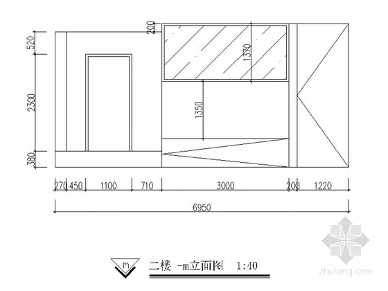 [山东]某村镇银行室内装修施工图（含效果和实景）-二层大厅立面