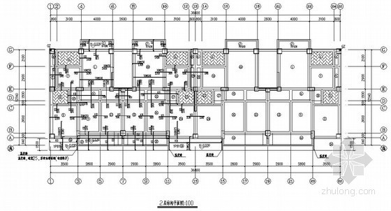 坡屋面大样详图资料下载-底框结构住宅楼结构施工图（六层 廉租房 坡屋面）