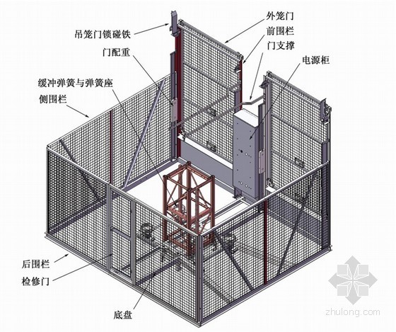 [广东]超高层办公塔楼施工电梯专项方案（图文并茂）-外笼安装 