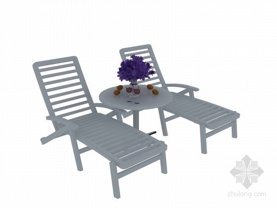 公园休闲椅施工图资料下载-休闲椅3D模型下载