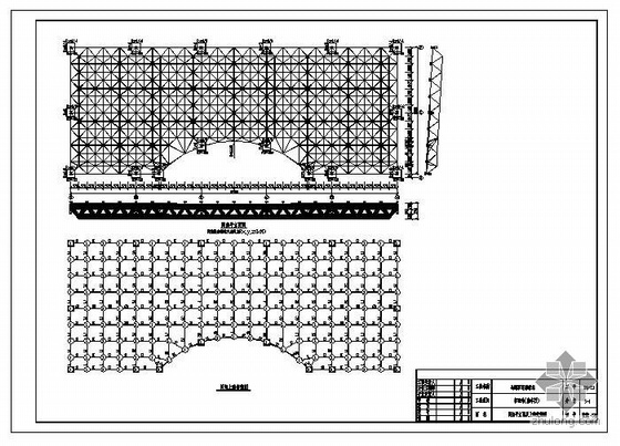 平网架详图资料下载-天津某客运站候车厅网架图纸