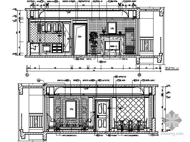 法式建筑立面CAD资料下载-古典法式客厅立面图